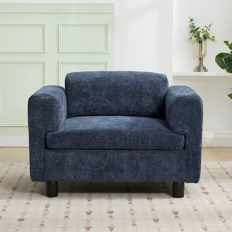 Fauteuil d'appoint en velours tissé de 45,5 W avec coussin haute densité