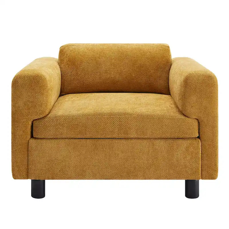 Fauteuil d'appoint en velours tissé de 45,5 W avec coussin haute densité