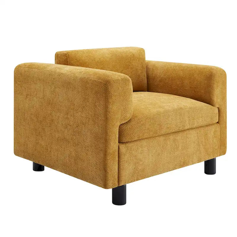 Fauteuil d'appoint en velours tissé de 45,5 W avec coussin haute densité