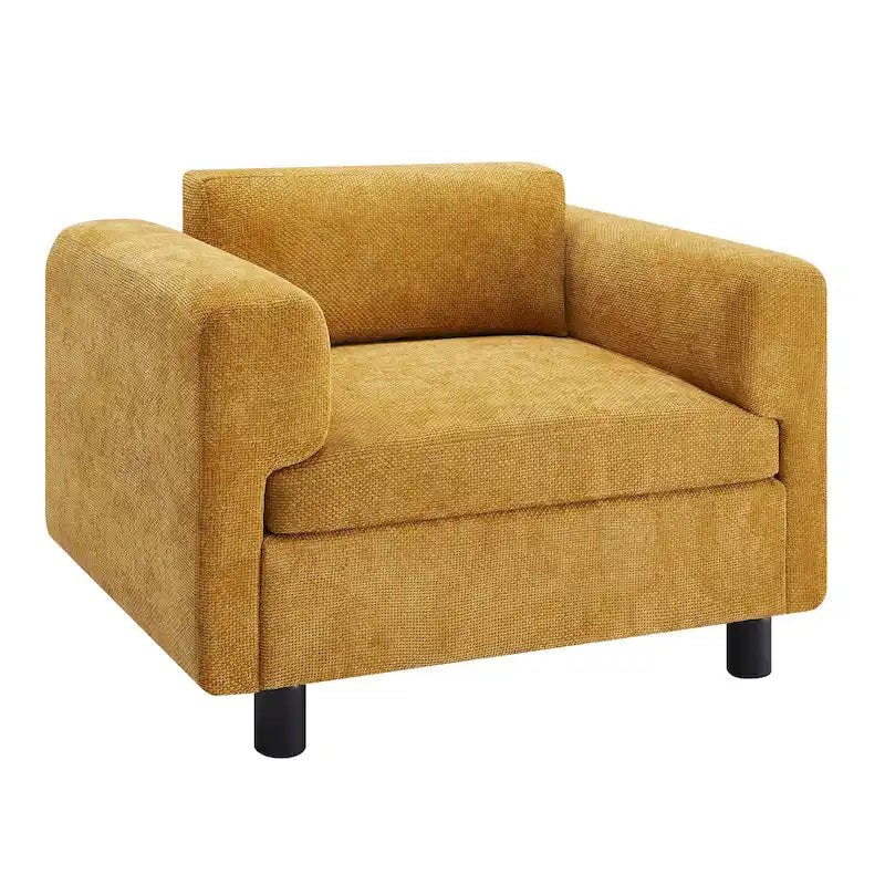 Fauteuil d'appoint en velours tissé de 45,5 W avec coussin haute densité