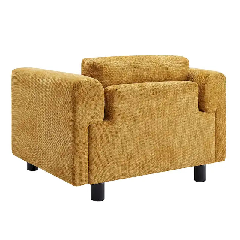 Fauteuil d'appoint en velours tissé de 45,5 W avec coussin haute densité