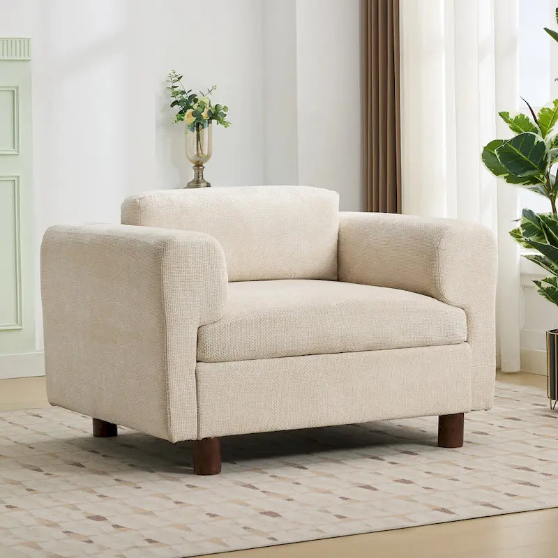 Fauteuil d'appoint en velours tissé de 45,5 W avec coussin haute densité