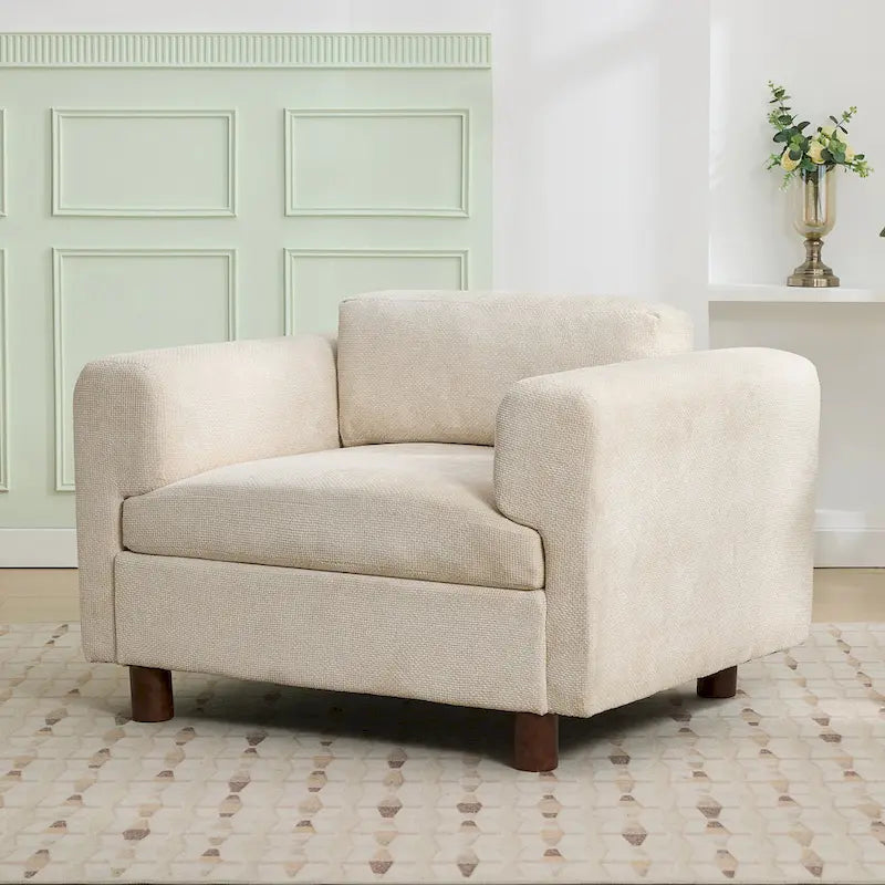Fauteuil d'appoint en velours tissé de 45,5 W avec coussin haute densité