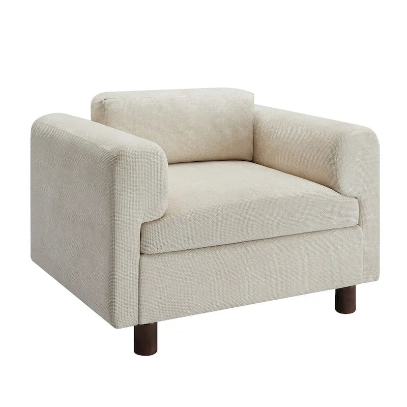 Fauteuil d'appoint en velours tissé de 45,5 W avec coussin haute densité