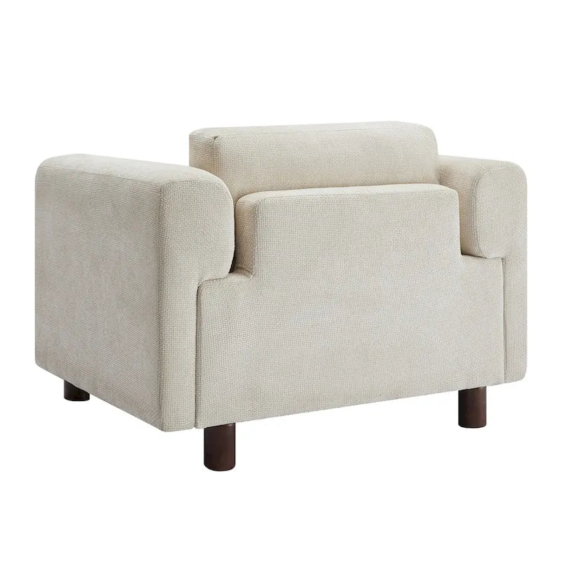 Fauteuil d'appoint en velours tissé de 45,5 W avec coussin haute densité