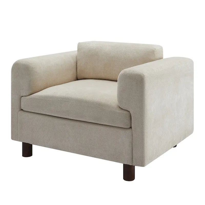 Fauteuil d'appoint en velours tissé de 45,5 W avec coussin haute densité