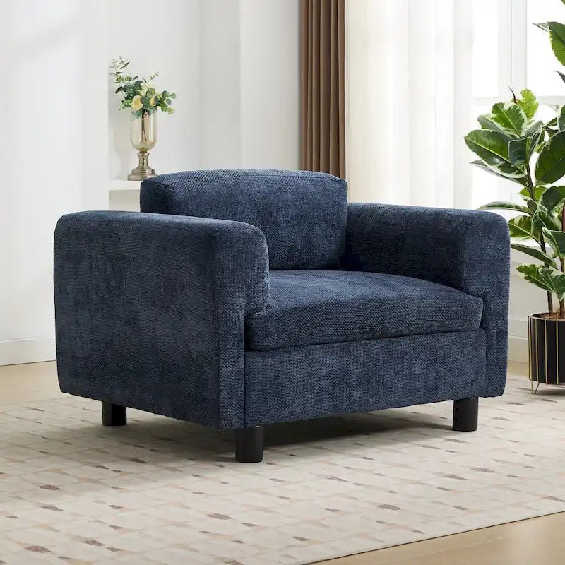 Fauteuil d'appoint en velours tissé de 45,5 W avec coussin haute densité