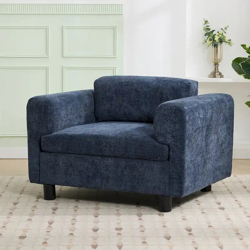 Fauteuil d'appoint en velours tissé de 45,5 W avec coussin haute densité