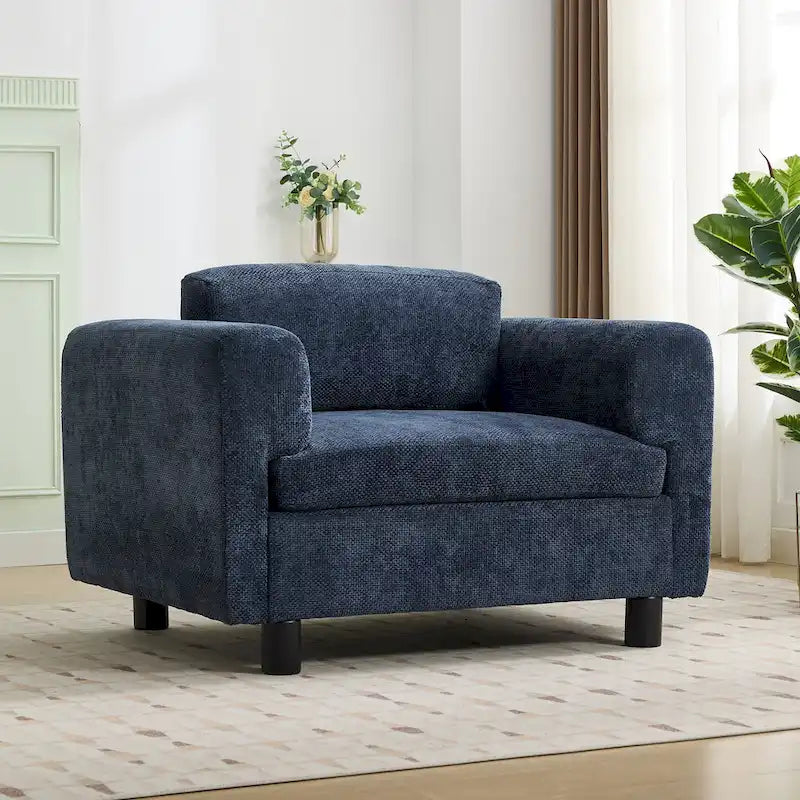Fauteuil d'appoint en velours tissé de 45,5 W avec coussin haute densité