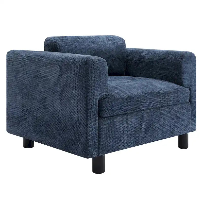 Fauteuil d'appoint en velours tissé de 45,5 W avec coussin haute densité