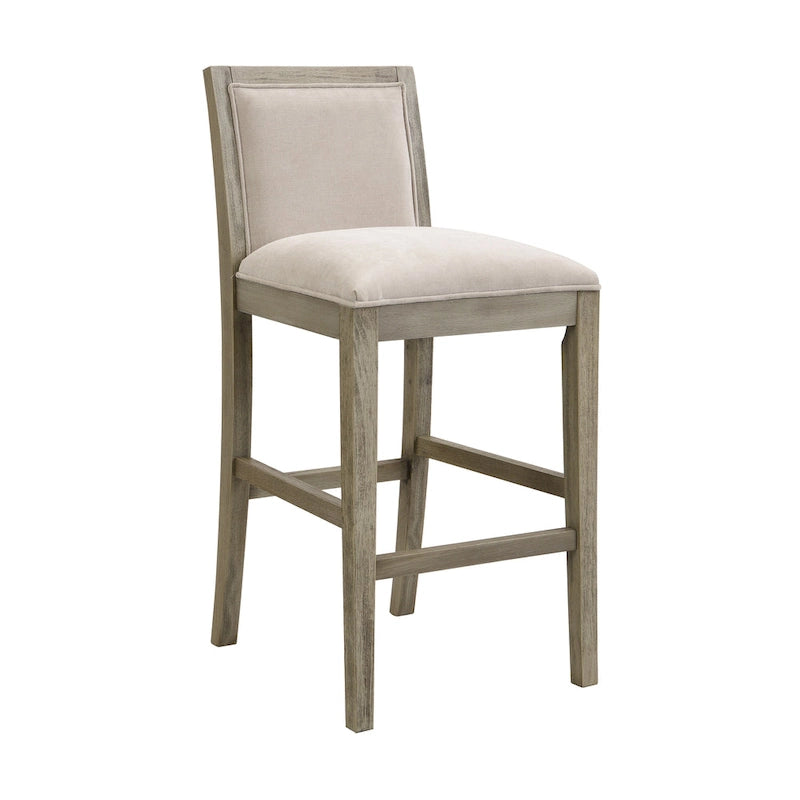 Tabourets de bar rétro, lot de 2 chaises hautes de bar rembourrées de 77,5 cm avec coussin en tissu et structure en bois