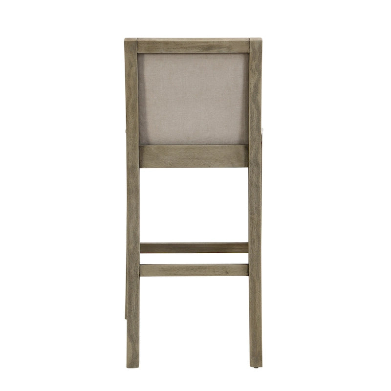 Tabourets de bar rétro, lot de 2 chaises hautes de bar rembourrées de 77,5 cm avec coussin en tissu et structure en bois