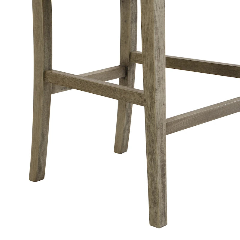 Tabourets de bar rétro, lot de 2 chaises hautes de bar rembourrées de 77,5 cm avec coussin en tissu et structure en bois