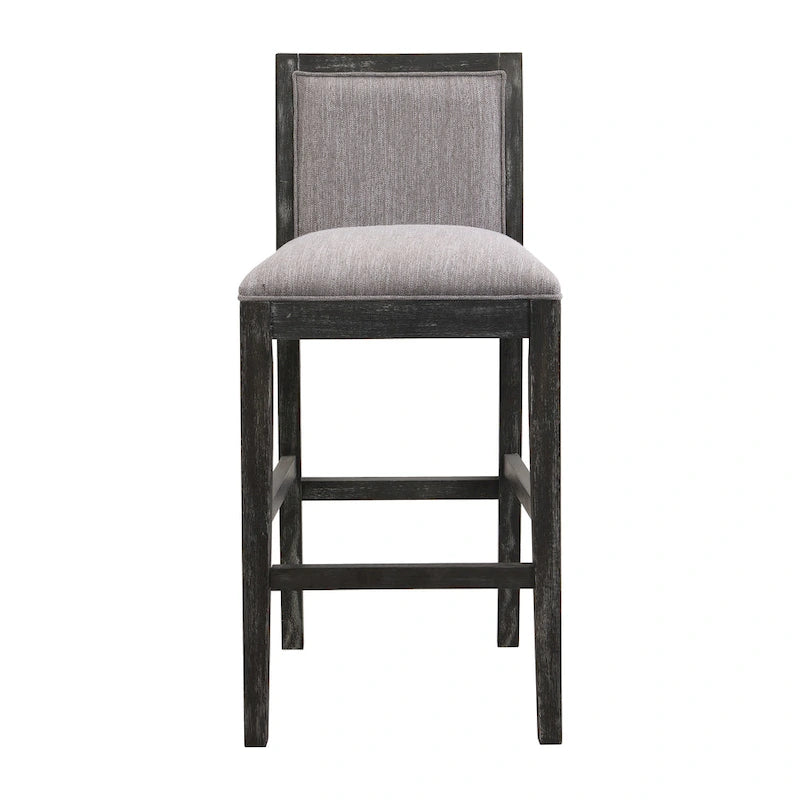 Tabourets de bar rétro, lot de 2 chaises hautes de bar rembourrées de 77,5 cm avec coussin en tissu et structure en bois