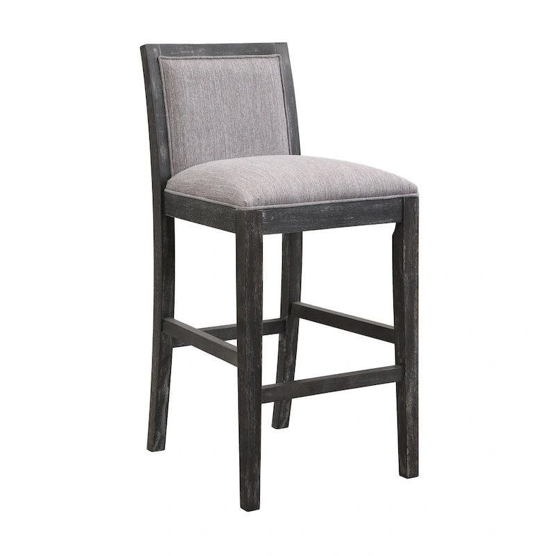 Tabourets de bar rétro, lot de 2 chaises hautes de bar rembourrées de 77,5 cm avec coussin en tissu et structure en bois