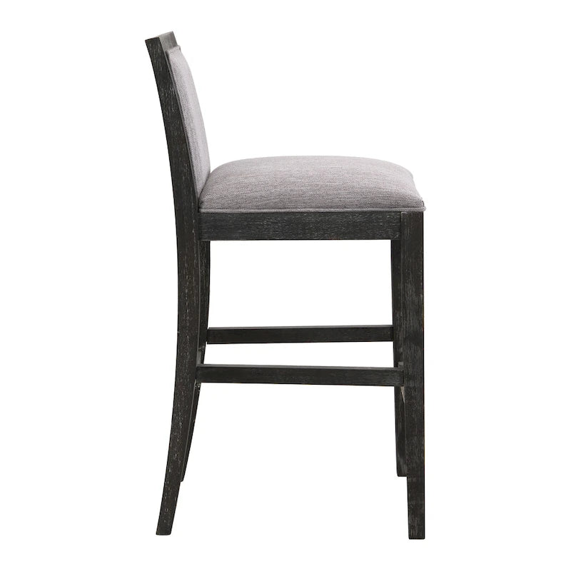 Tabourets de bar rétro, lot de 2 chaises hautes de bar rembourrées de 77,5 cm avec coussin en tissu et structure en bois