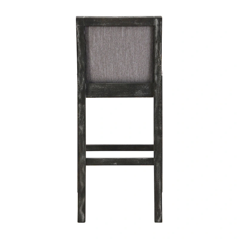 Tabourets de bar rétro, lot de 2 chaises hautes de bar rembourrées de 77,5 cm avec coussin en tissu et structure en bois