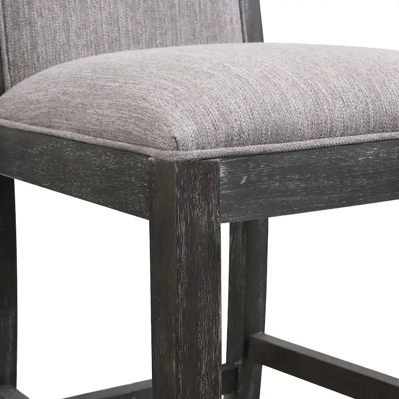 Tabourets de bar rétro, lot de 2 chaises hautes de bar rembourrées de 77,5 cm avec coussin en tissu et structure en bois