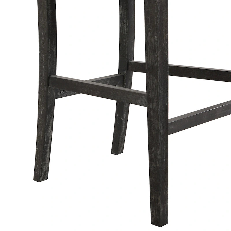 Tabourets de bar rétro, lot de 2 chaises hautes de bar rembourrées de 77,5 cm avec coussin en tissu et structure en bois