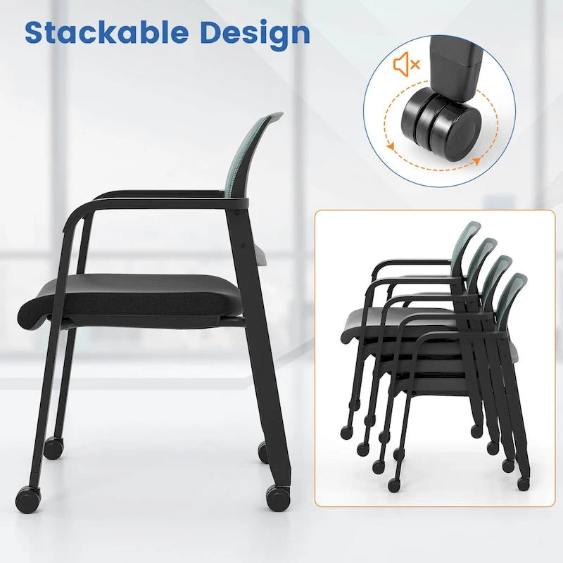 Chaises de conférence empilables de bureau en tissu maillé