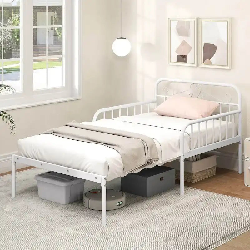 Lit de repos en métal extensible en lit simple robuste - Voir les détails