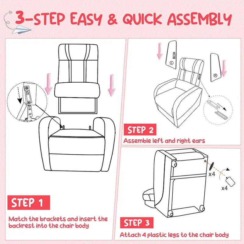 Fauteuil inclinable pour enfants en cuir ergonomique avec repose-pieds