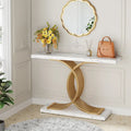 40 Table Console Moderne, Table d'Entrée en Faux Marbre pour Foyer