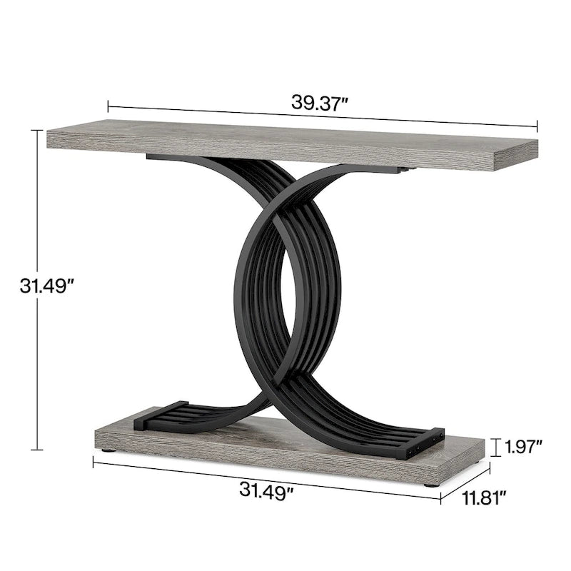 40 Table Console Moderne, Table d'Entrée en Faux Marbre pour Foyer