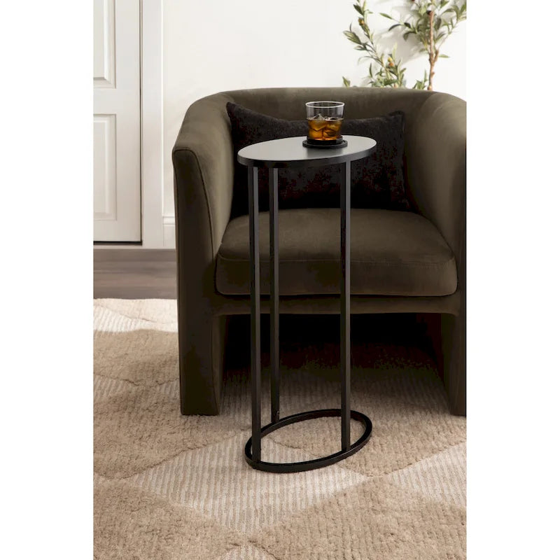 Table d'appoint ovale en métal