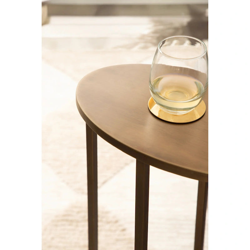 Table d'appoint ovale en métal