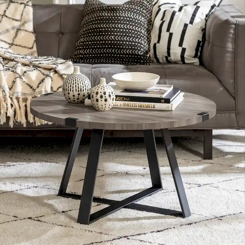 Table basse ronde en métal Wrap