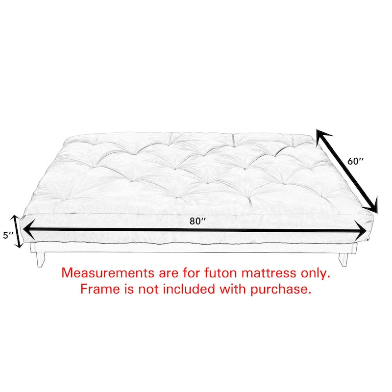 Matelas de futon capitonné 5 pouces Queen Size