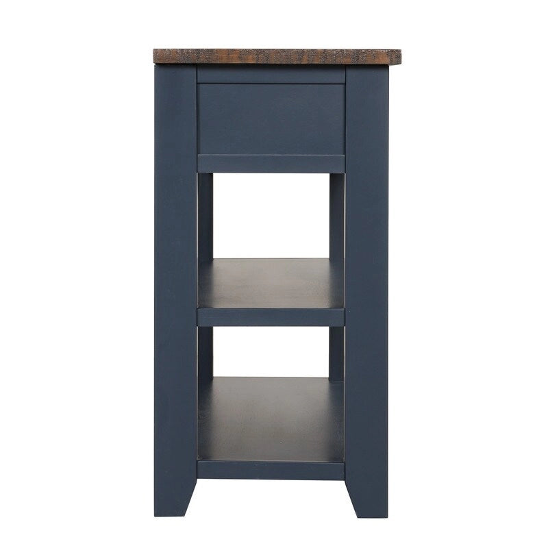 Table console en pin massif de 48 pouces avec 3 tiroirs de rangement et 2 étagères. Table d'appoint moderne pour entrée de canapé. Facile à assembler.
