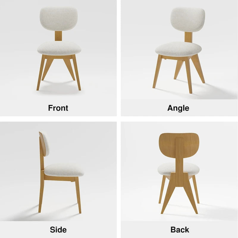 Chaises de salle à manger en bois massif (Lot de 2) - 21*19*33