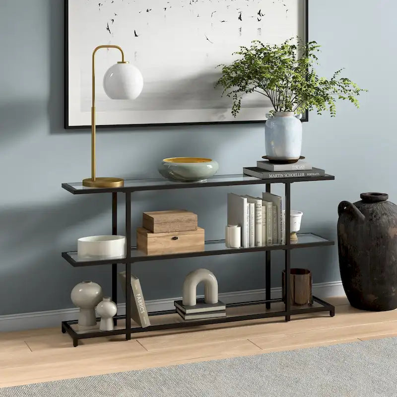 Console en verre trempé, minimaliste et moderne