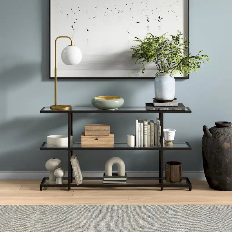Console en verre trempé, minimaliste et moderne