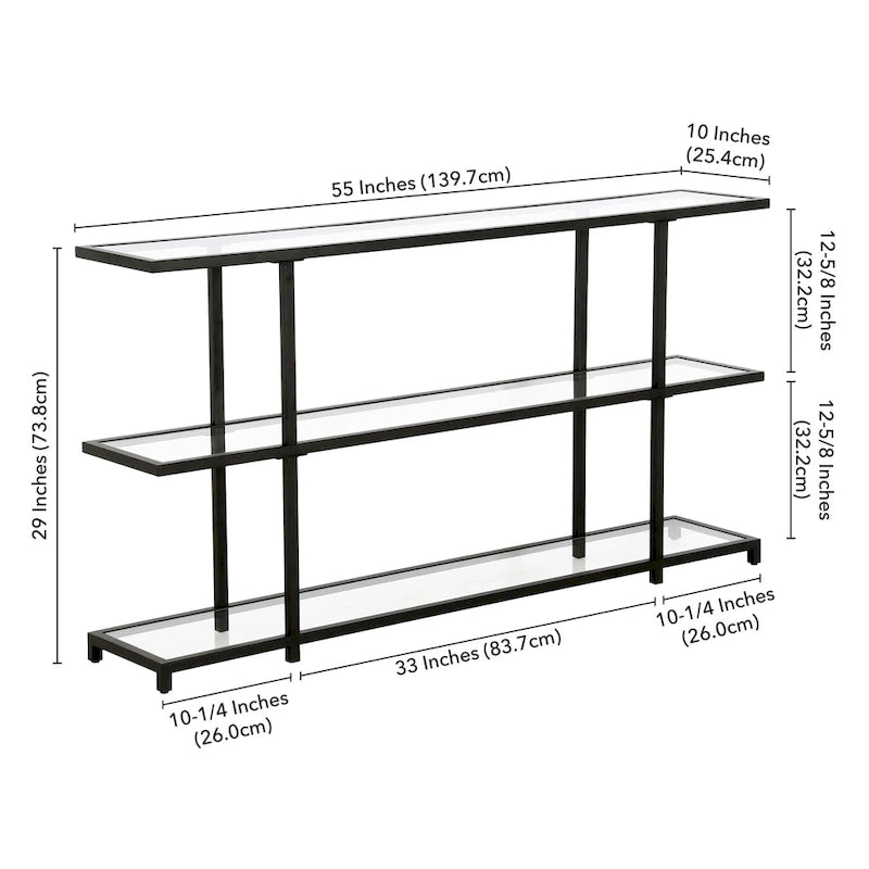 Console en verre trempé, minimaliste et moderne
