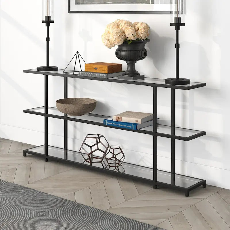 Console en verre trempé, minimaliste et moderne