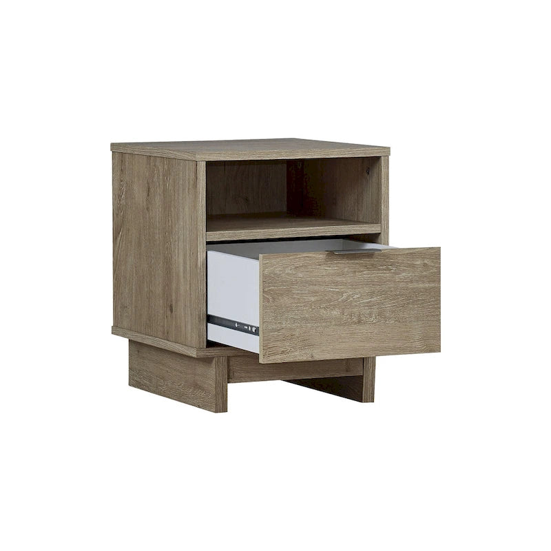Table de chevet 1 tiroir en bois veiné marron