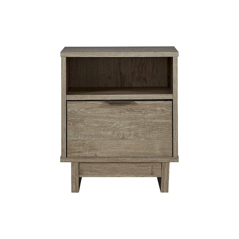 Table de chevet 1 tiroir en bois veiné marron