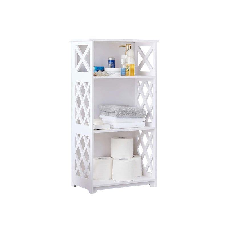 Étagères de rangement ouvertes à 3 niveaux, pour chambre, blanches