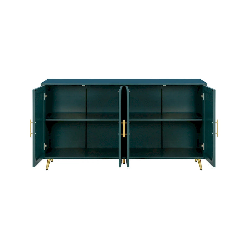 Meuble TV en bois avec armoire de rangement et étagères réglables - 15,70 x 60,00 x 32,30