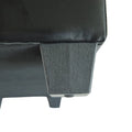 Banc de rangement ottoman en similicuir noir
