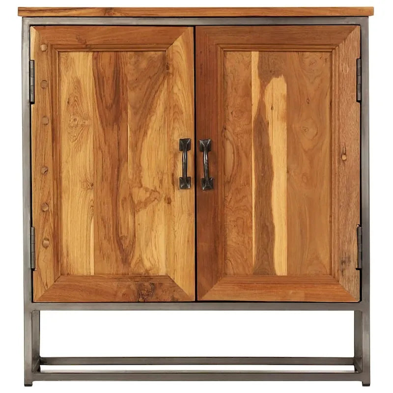 Buffet Teck recyclé et Acier 25,6x11,8x27,6