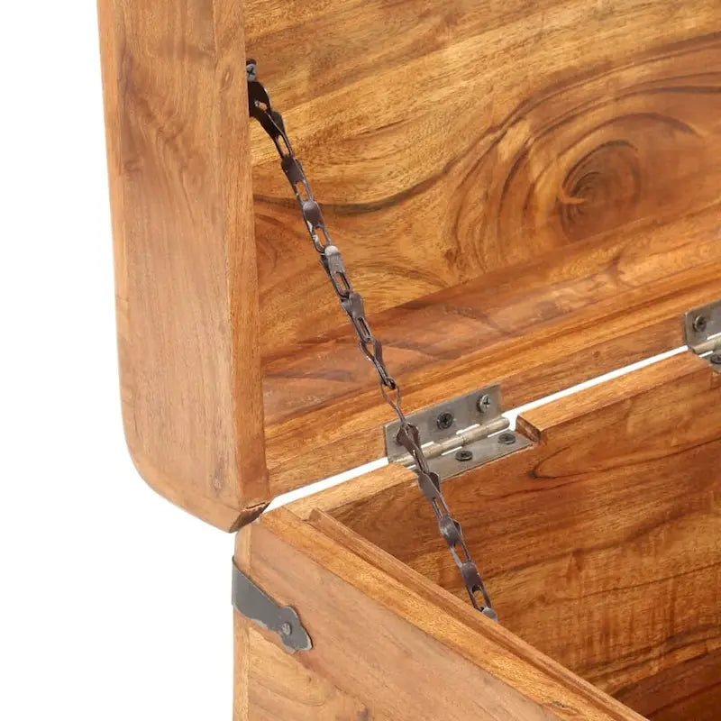 Malle de rangement avec loquet pour chambre en bois d'acacia massif - 40 x 40 x 40 cm (l x P x H)