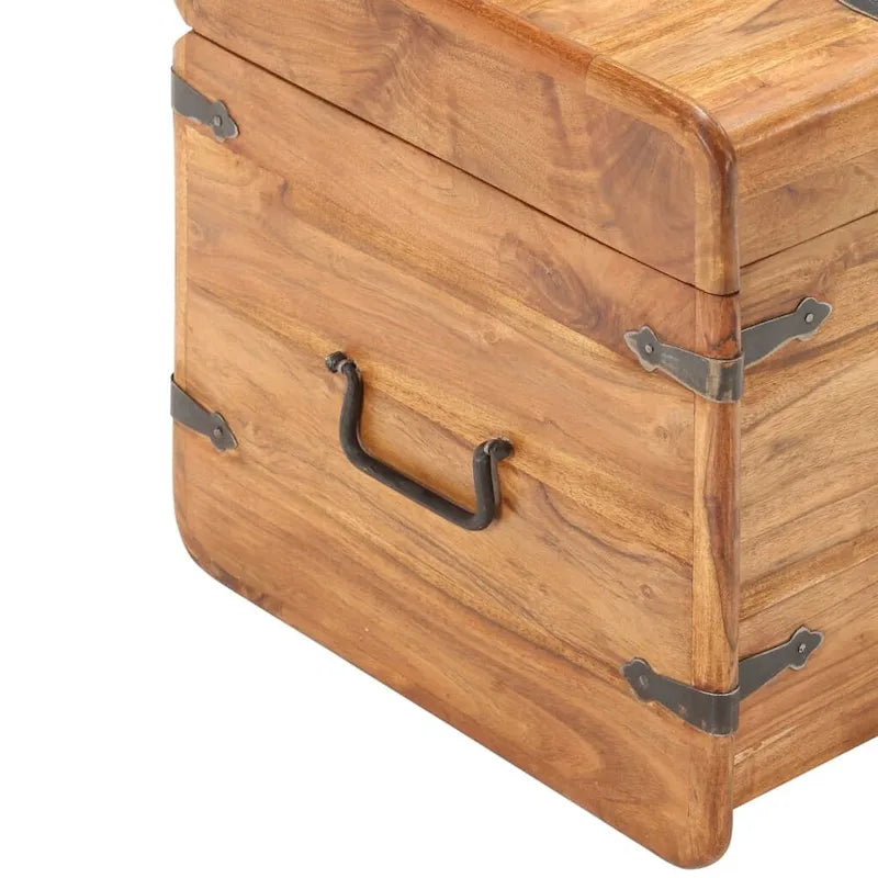 Malle de rangement avec loquet pour chambre en bois d'acacia massif - 40 x 40 x 40 cm (l x P x H)