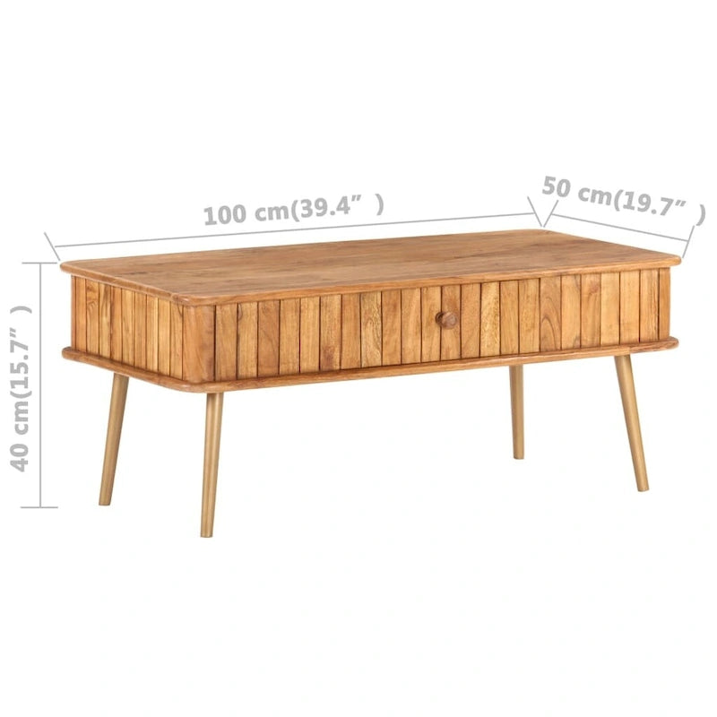 Table basse 39,4x19,7x15,7 Bois d'acacia massif