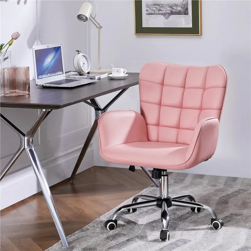 Chaise de bureau en similicuir avec accoudoirs rembourrés Chaise de bureau moderne - N/A
