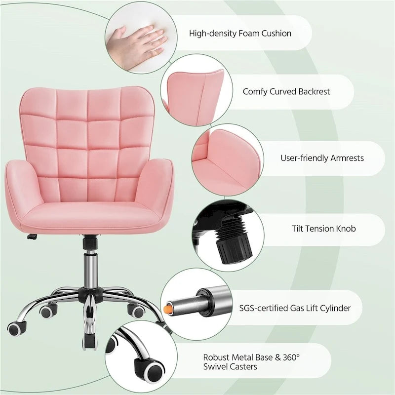 Chaise de bureau en similicuir avec accoudoirs rembourrés Chaise de bureau moderne - N/A