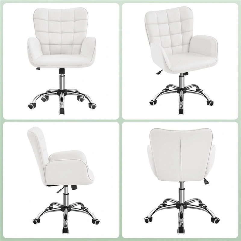 Chaise de bureau en similicuir avec accoudoirs rembourrés Chaise de bureau moderne - N/A
